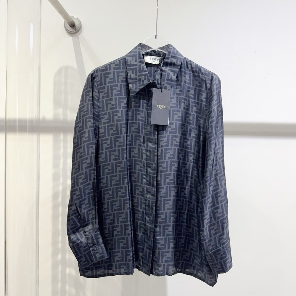 Authentic Fendi Black Monogram Shirt